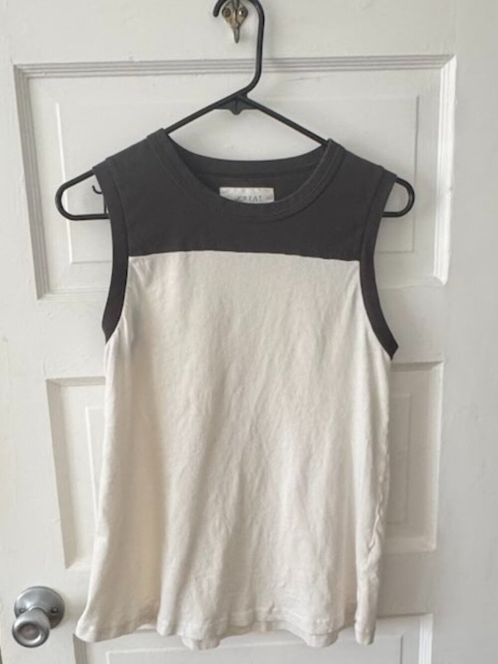 The Great Muscle Tee - Off White & Black - Size 0